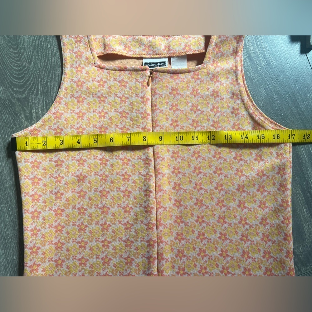 Vintage 90s Xhilaration Orange & Pink Zipper Front Sheath Jumper USA Made Size M - Picture 10 of 12
